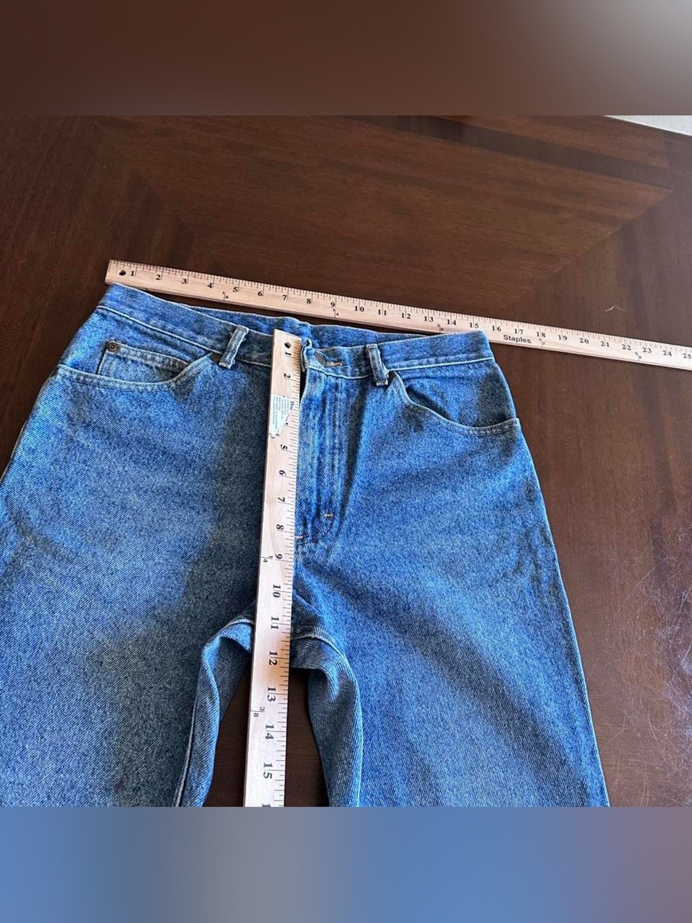 Vintage Lee Jeans Made USA 32x30 Blue Denim Straight Leg Faded - Picture 4 of 6